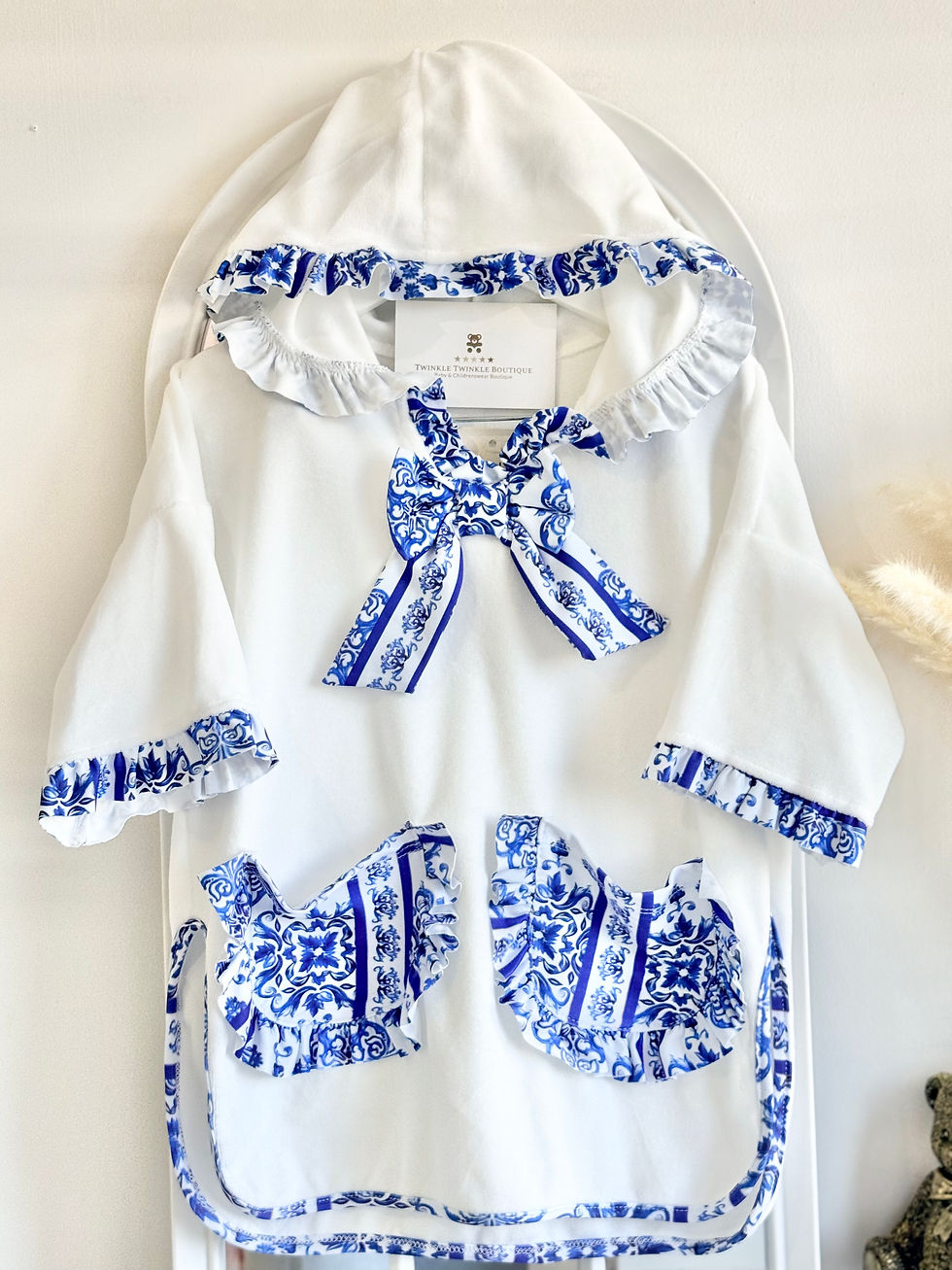 Thumbnail: Girls Mykonos Hooded Towelling Poncho