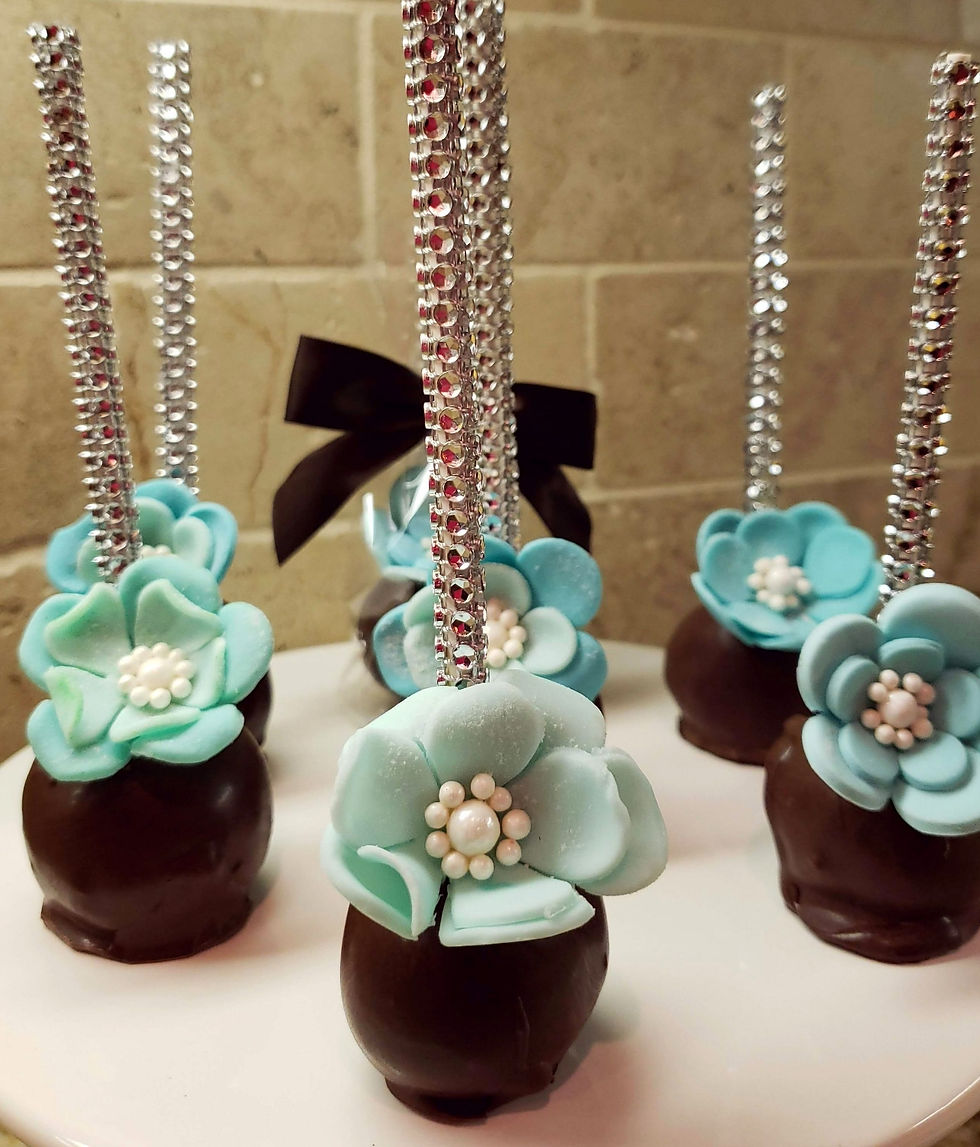 Thumbnail: Cake Pops- Blue Blossom Bling-6pk