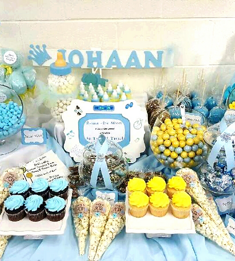 Treats Baby Boy Candy Table Dessert Table Blue Silver Baby