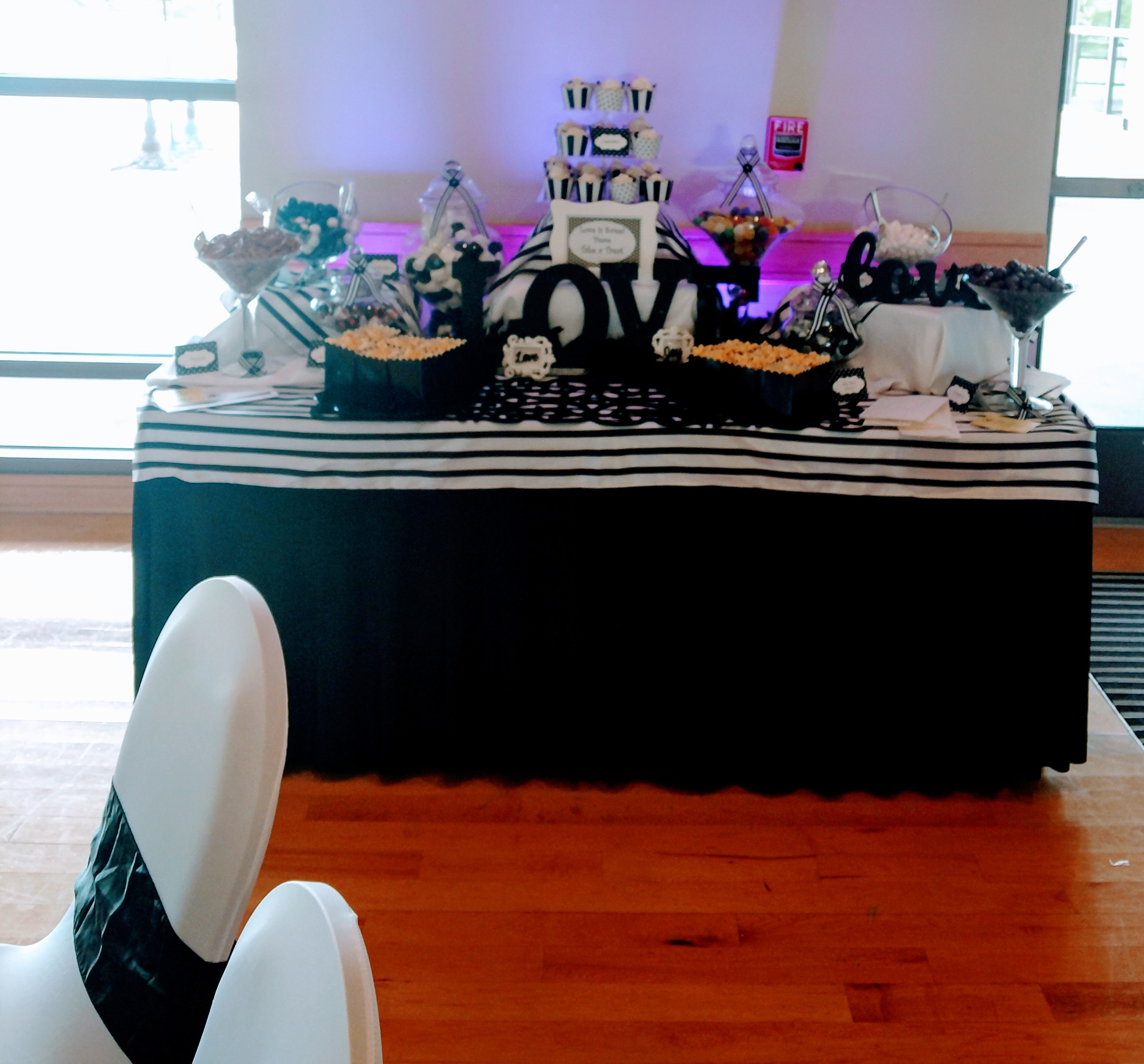 Custom Candy Buffet Table -Black/White -Medium