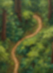 a top down view of a forest with a path that meanders through it. Done in rich summer gre...st..jpg