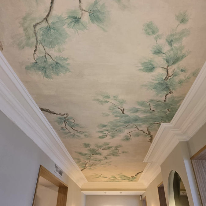espoke hand-painted ceiling mural by Il Était un Mur (Once Upon a Wall)