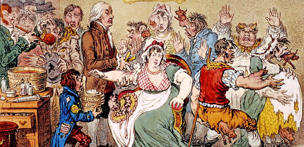 "The Cow-Pock or the Wonderful Effects of the New Inoculation" by James Gillray, 1802**