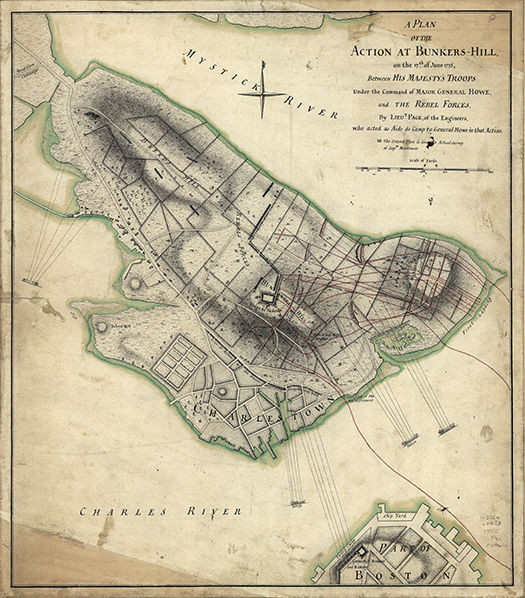 Map of the Battle of Bunker Hill