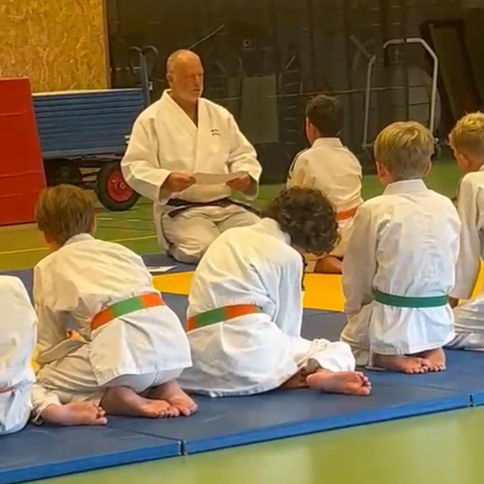 Sabbatical week 19 ontvangt onze zoon zijn tweede groene slip tijdens de laatste judoles van het schooljaar