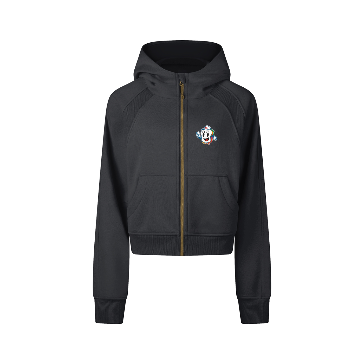 Cropped Zip-Through Hoodie