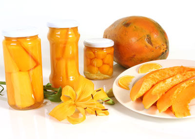 Papayas en conserva