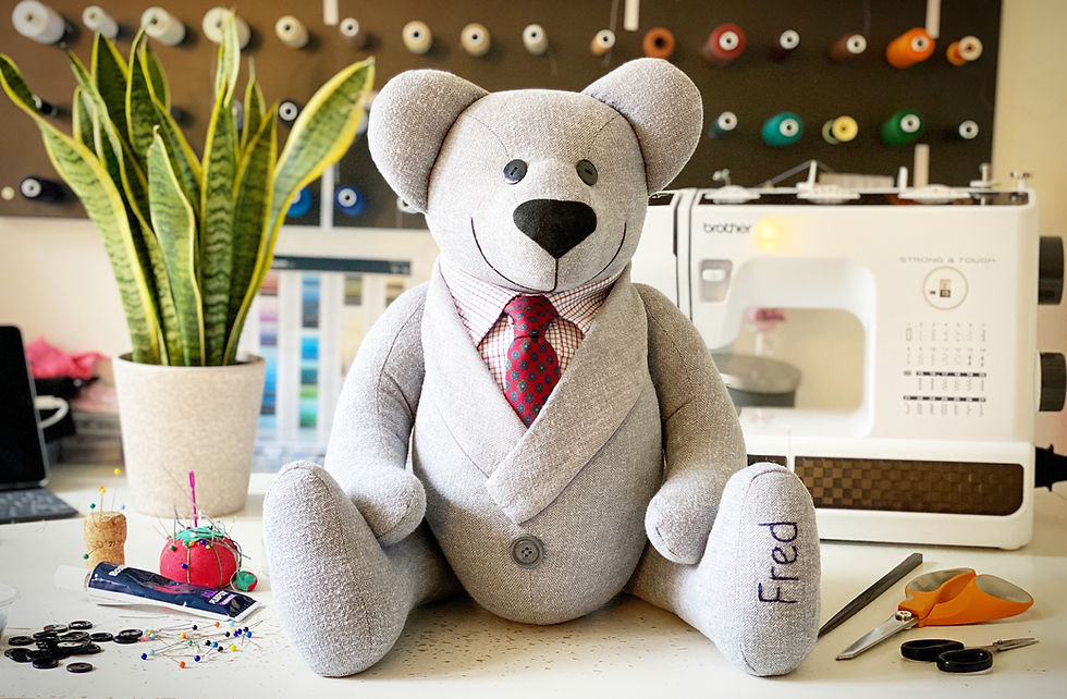 memory teddy bear made from clothes
