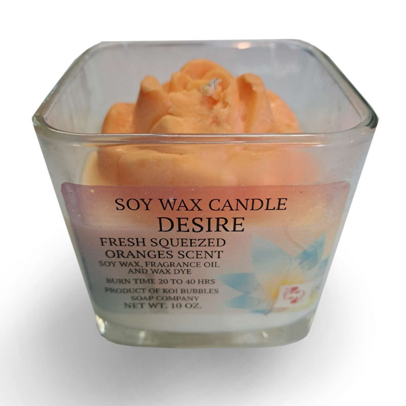 Soy Wax Candle - Desire - Fresh-Squeezed Orange Scent