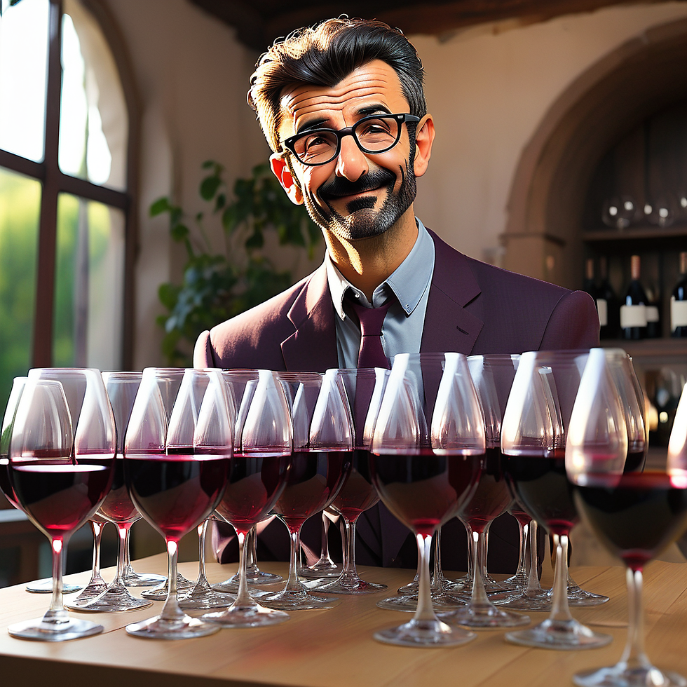 Hugo qui s'apprête à déguster du vin