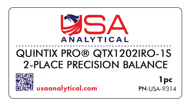 Thumbnail: USA-9314 - Quintix Pro® QTX1202IRO-1S 2-Place Precision Balance, 1 pc