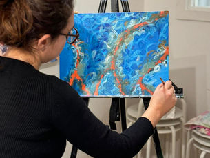 Woman in abstract art class