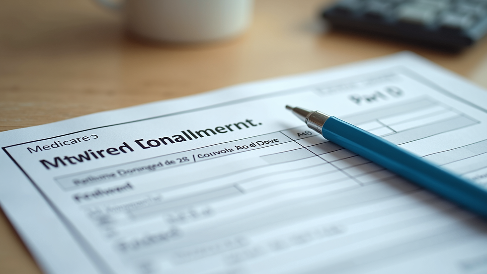 Close-up view of a Medicare Part D enrollment form on a table