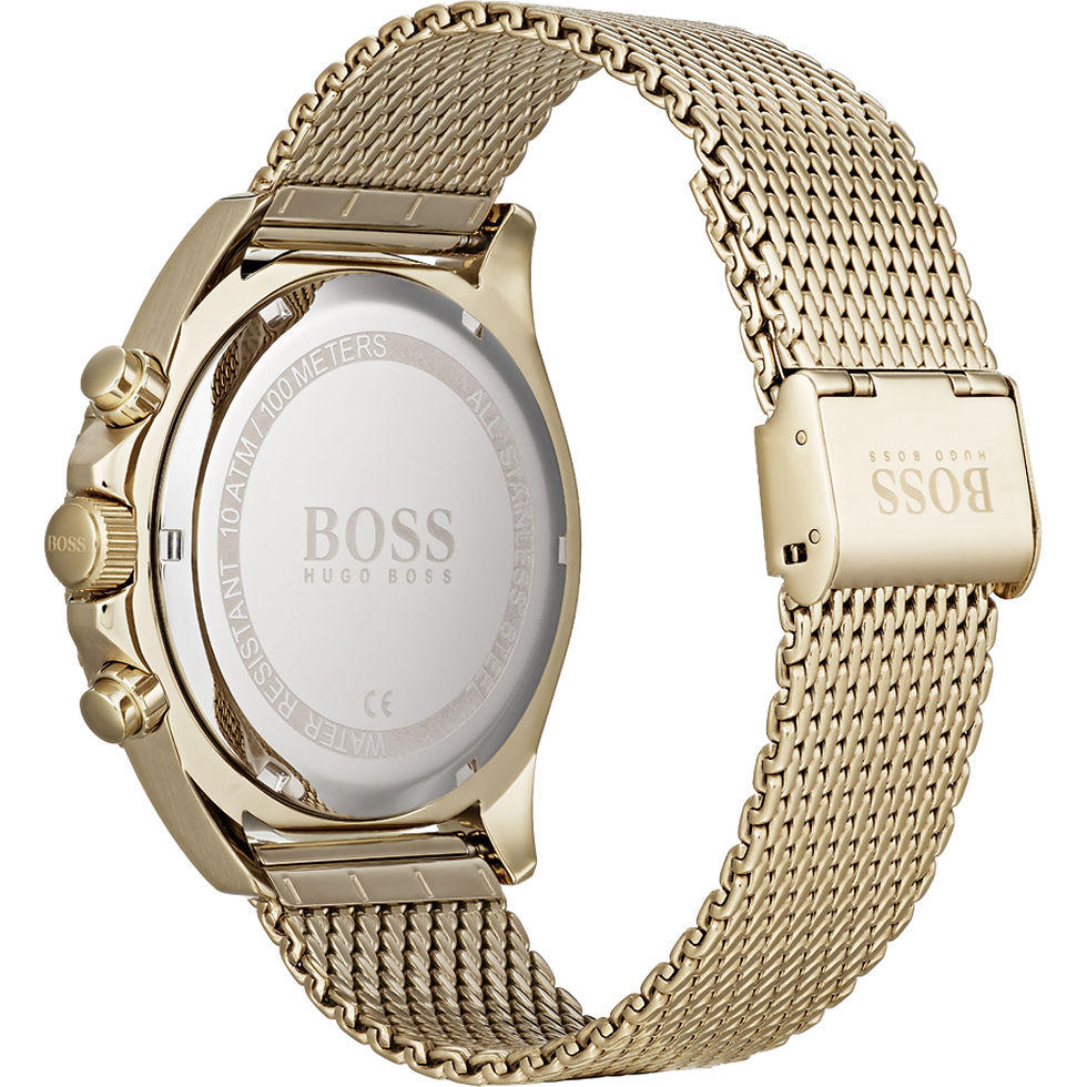 Thumbnail: Mens Hugo Boss HB1513703 Gold Ocean Edition Mesh Watch