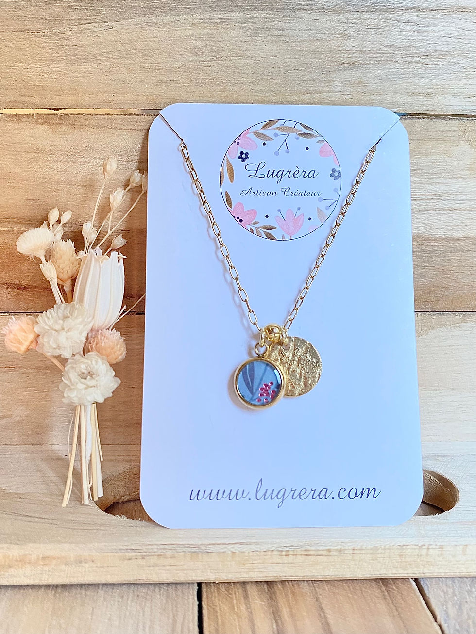 Collier pampille bleu