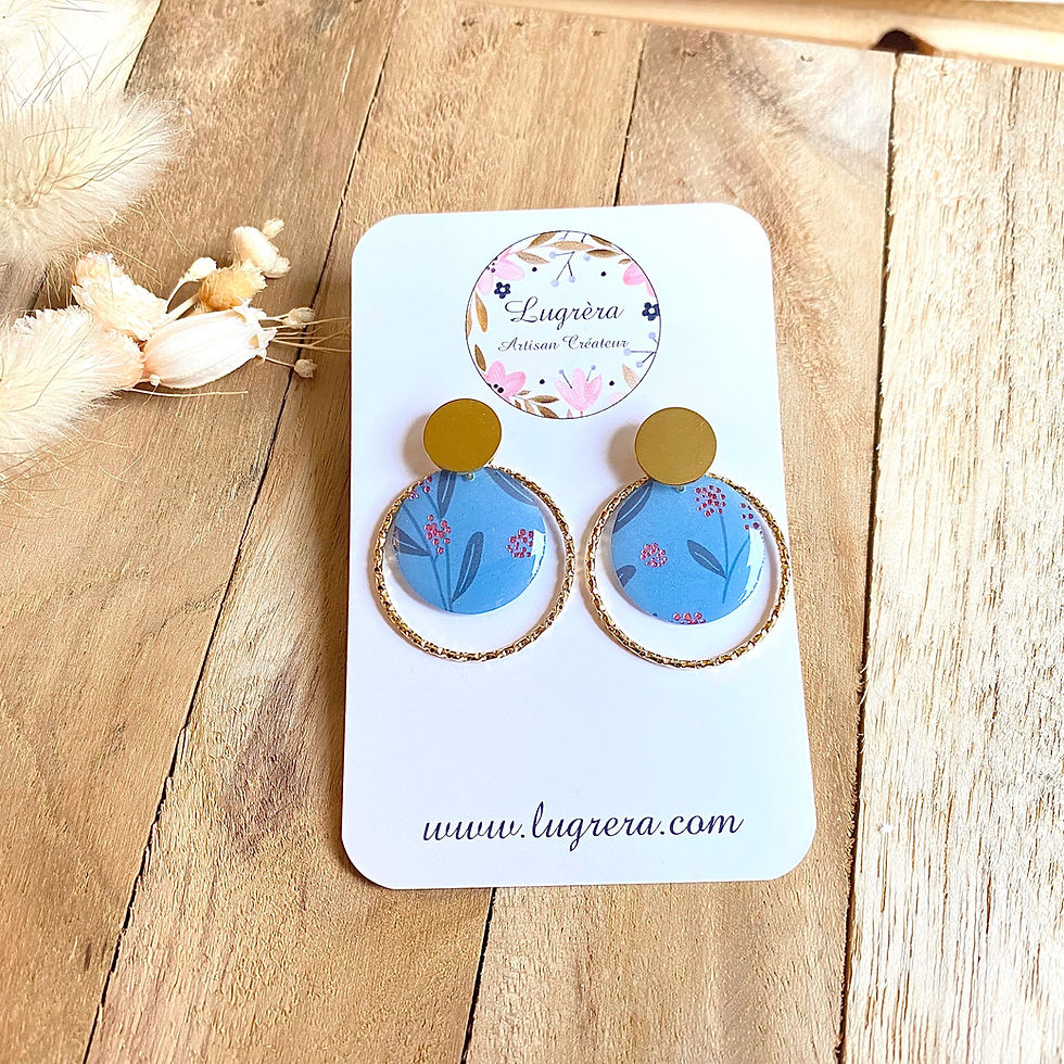 Miniature : Boucles fleuries bleues