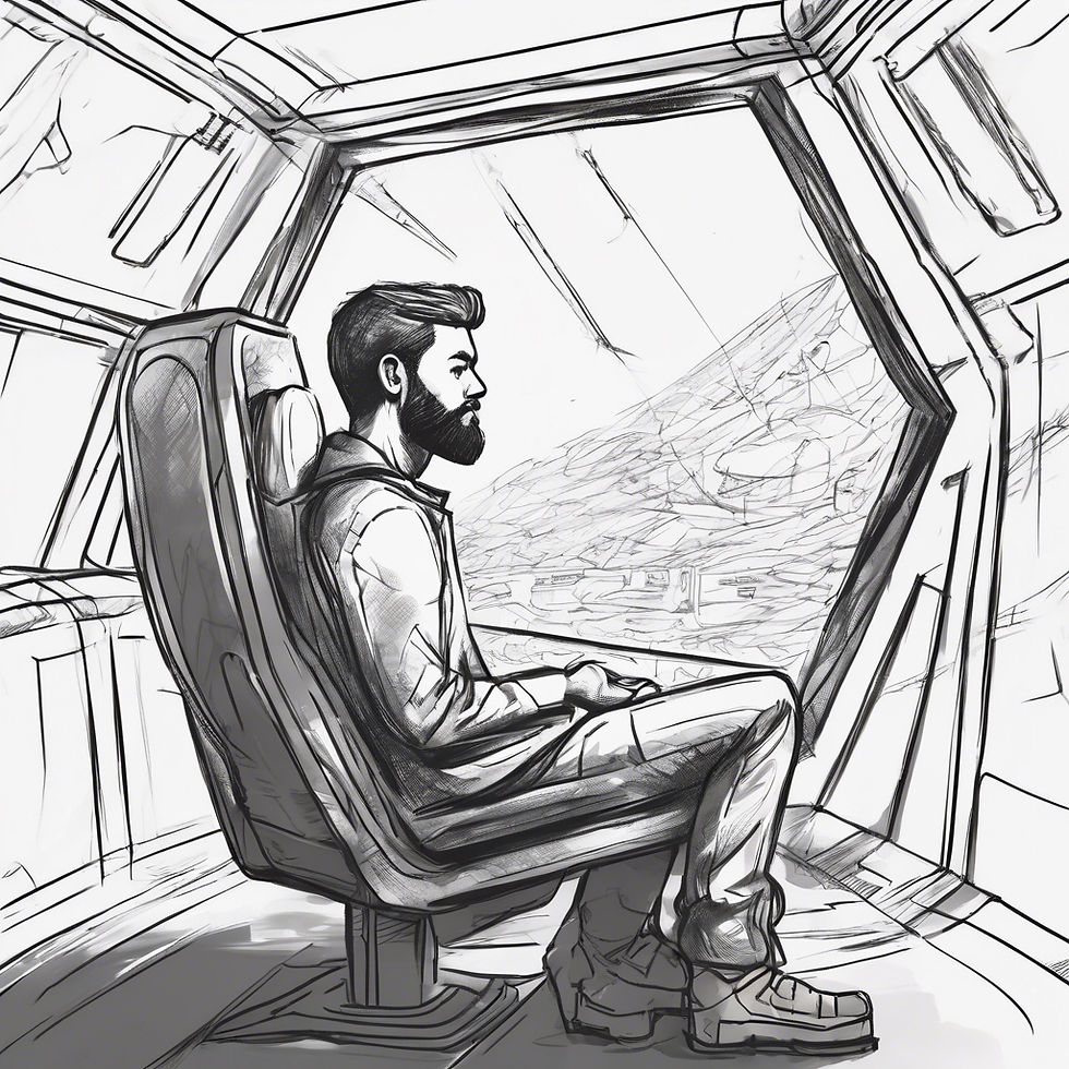 Young man thinking about his choice in life on a ship.