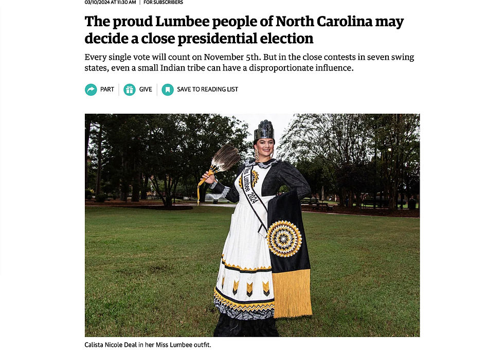 The proud Lumbee people of North Carolina may decide a close presidential election
