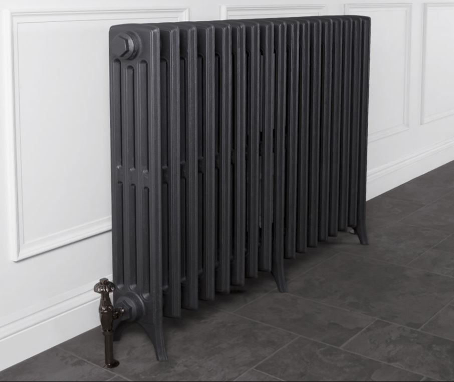 Thumbnail: Carron Rathmell 4 Column Cast Iron Radiator Roberson Liquid Metal Steel Grey