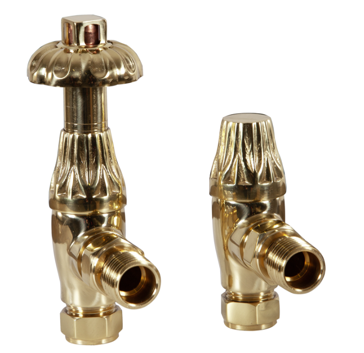 Thumbnail: Crocus Wheel 15mm Inlet Thermostatic Radiator Valve | Lacquered Brass