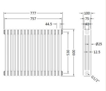 Thumbnail: Colosseum | 600mm High | Triple Column Traditional Steel Radiator | Hudson Reed