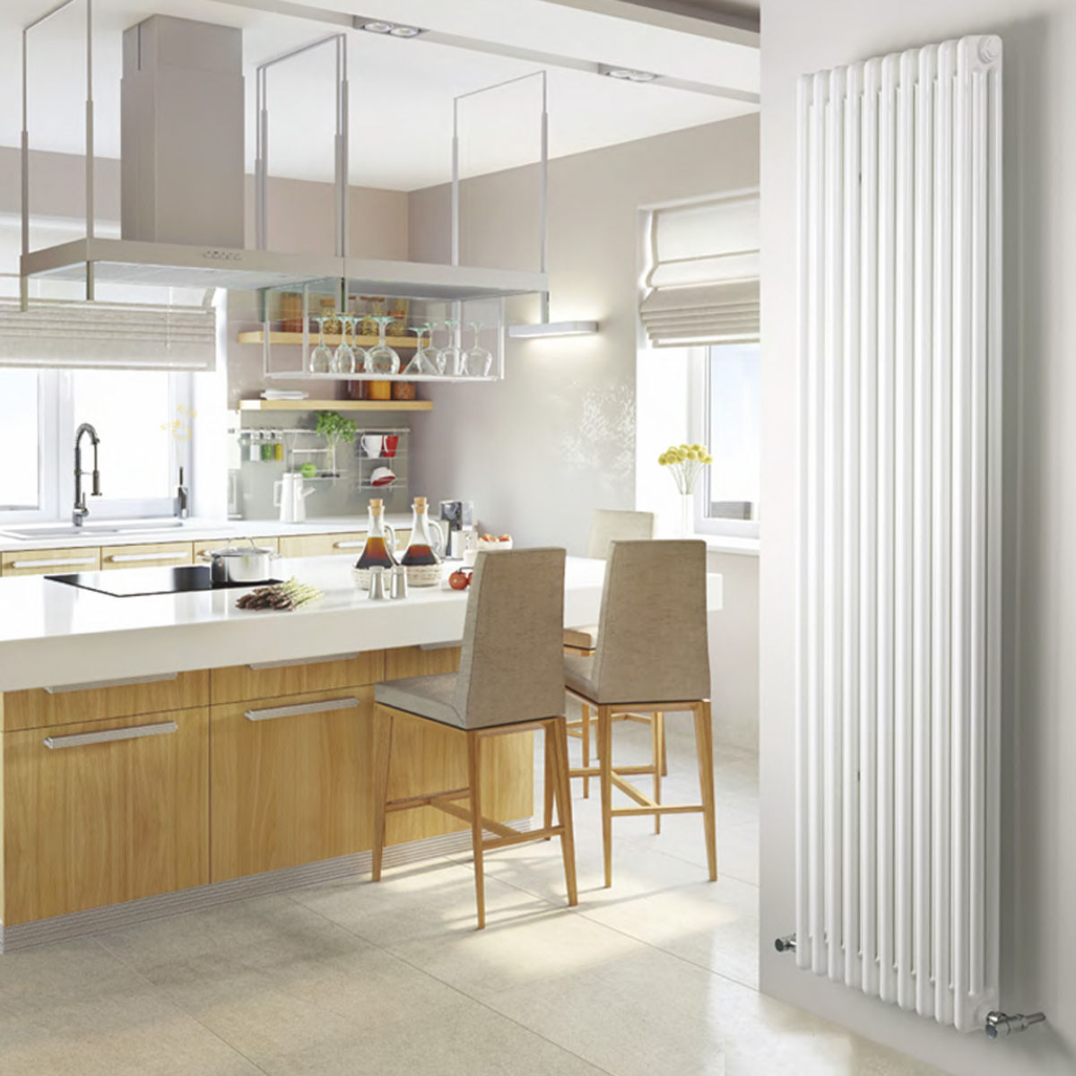 Multisec Steel 3 Column Radiator | White | MHS