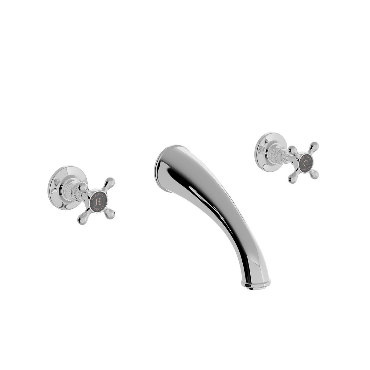 Trinity 3 Taphole Wall Mounted Basin Mixer | Heritage