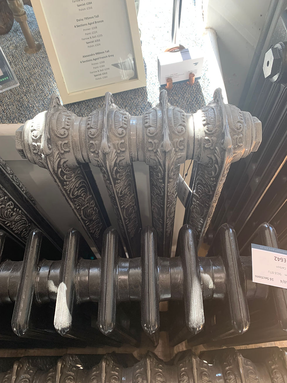 Thumbnail: Rococo | 950/1 Column | 3 Sizes | Cast Iron radiator | Aged Silver | Carron