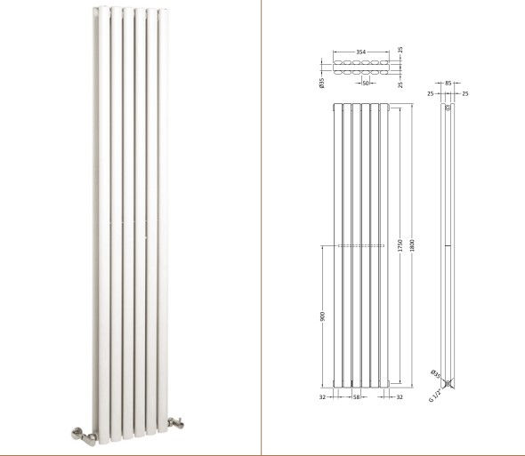 Thumbnail: Revive Double Panel Vertical Radiator | Stocked | Hudson Reed