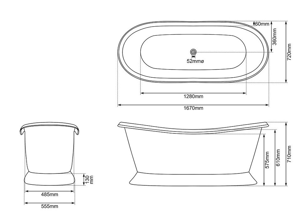 Thumbnail: Copper Bateau by Hurlingham technical drawing