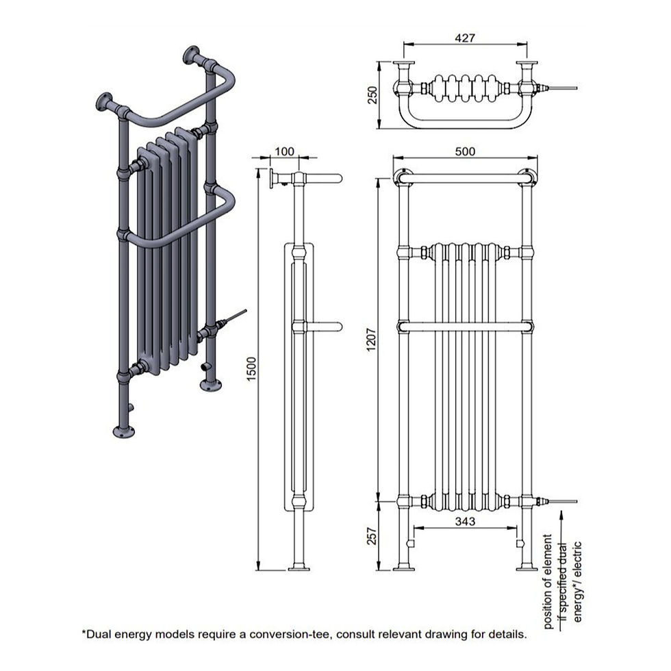 Thumbnail: Regency Tall Towel Rail |  White Radiator | Mild Steel | Vogue UK