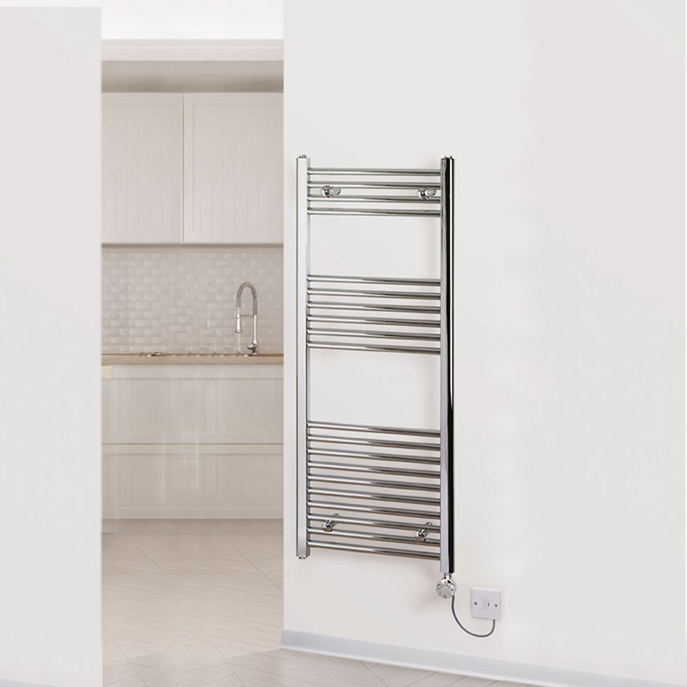Aldgate | Straight Steel Ladder Towel Rail | Chrome | Rads 2 Rails | electric option