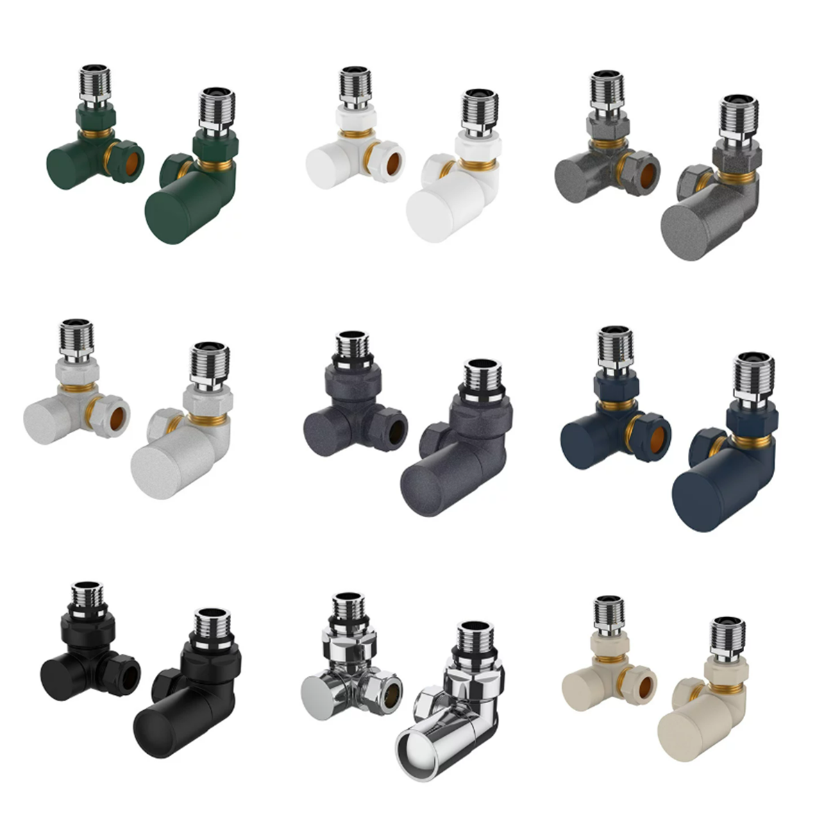 Arne Manual Corner Towel Rail Valves | Focus & Metallic Colours | Vogue UK