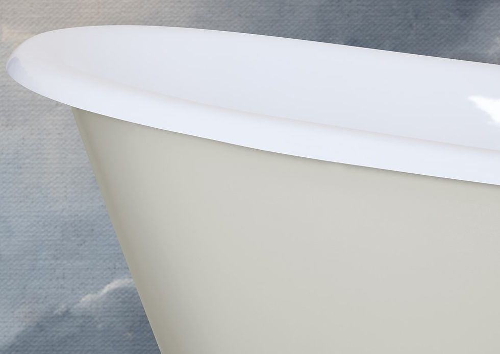 Thumbnail: Prior Cast Iron Bath By Hurlingham Roll Top Close Up