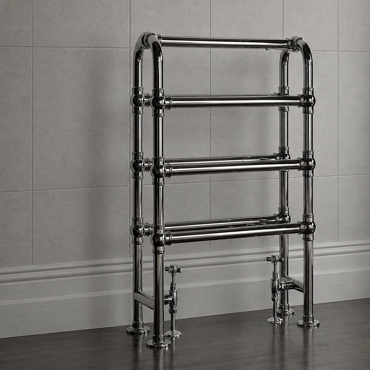 The Arcadia Floor Mounted Towel Rail Horse | Brass Construction | Vogue UK