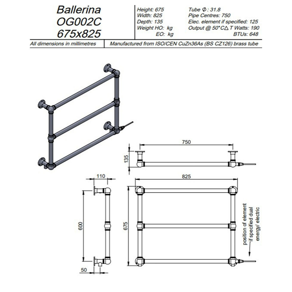Thumbnail: Ballerina |  Wall Mounted Ladder Towel Rail | Brass Construction | Vogue UK