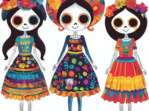 Catrinas recortables para niños