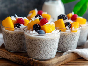 Pudín de chía con leche de coco y miel de maple