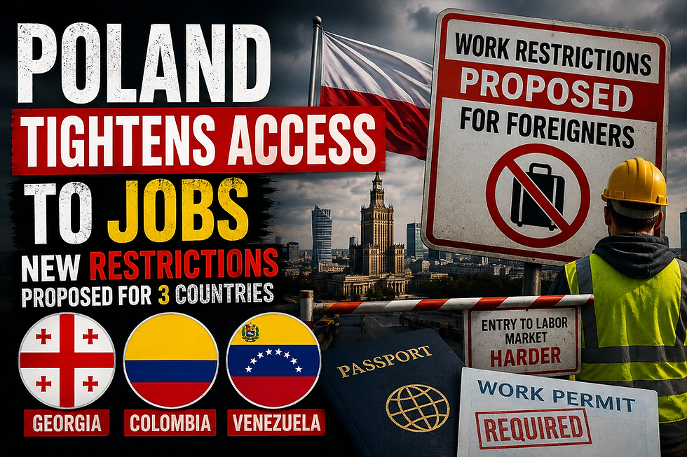 Poland is preparing new immigration rules that could restrict simplified employment for citizens of Georgia, Colombia and Venezuela. Here's what may change and who could be affected.