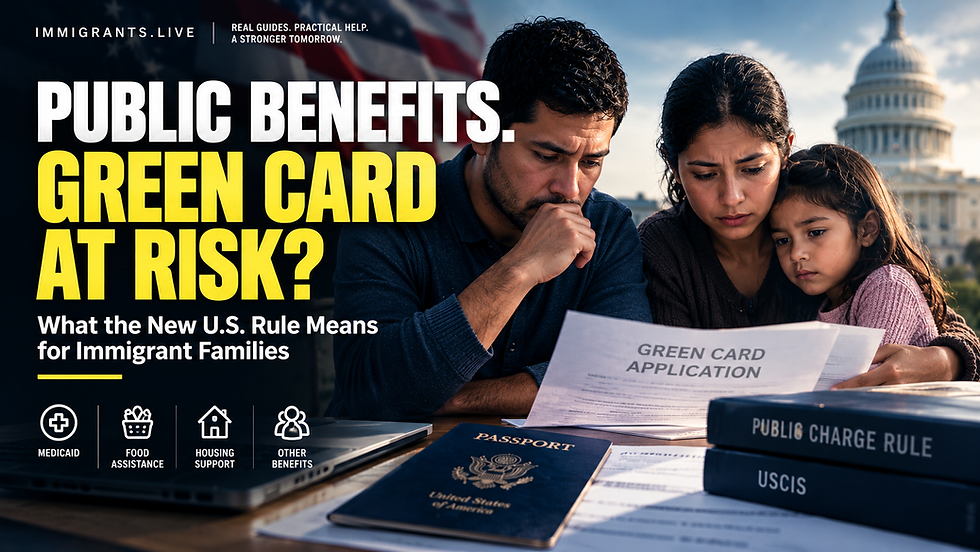 Learn how the U.S. public charge rule changed in September 2026, which benefits may affect green card applications, who is exempt, and what immigrant families should know.