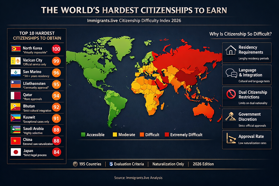 The World's Hardest Citizenships to Earn