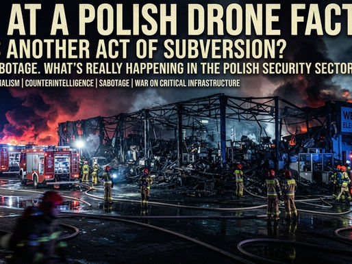 Pożar w polskiej fabryce produkującej komponenty do dronów. Czy to kolejny element fali sabotażu z lat 2024–2026?