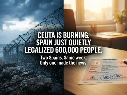 While the world watches the border collapse in Ceuta, Spain quietly closed the largest migrant regularization program in 21 years — 1.2 million applications, 600,000+ permits granted. Here's the story nobody's covering.