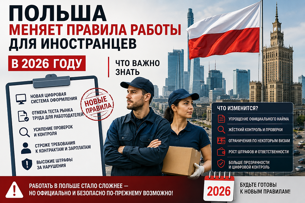 Польша резко меняет правила работы для иностранцев