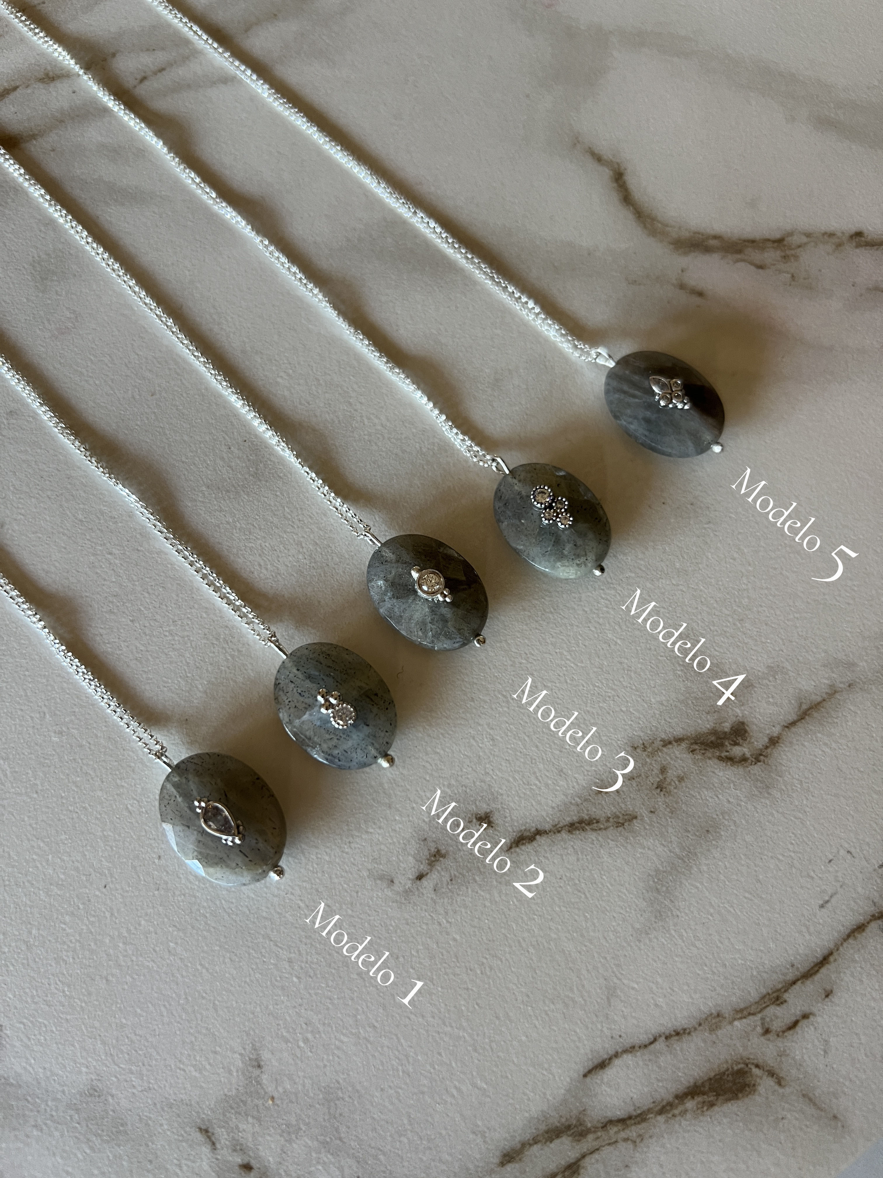 Collar Labradorita Perforada