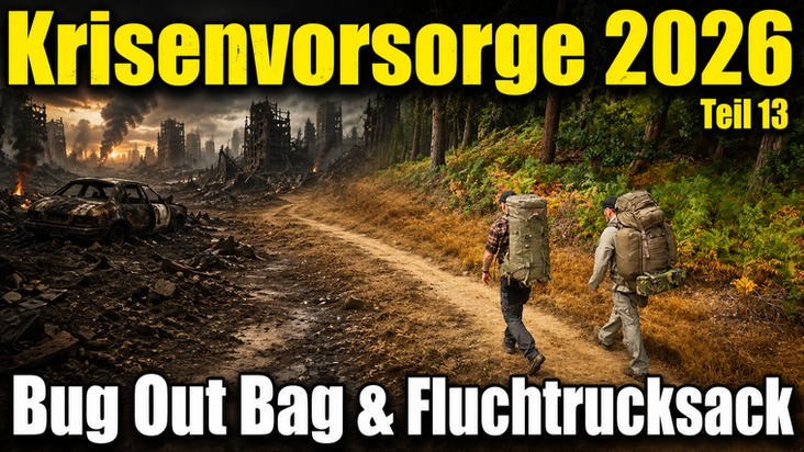 Krisenvorsorge 2026 - Teil 13 - Bug out Bag, Fluchtrucksack, Notgepäck