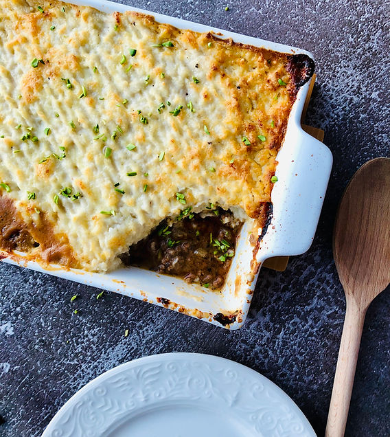 Cottage pie with cauliflower mash topping