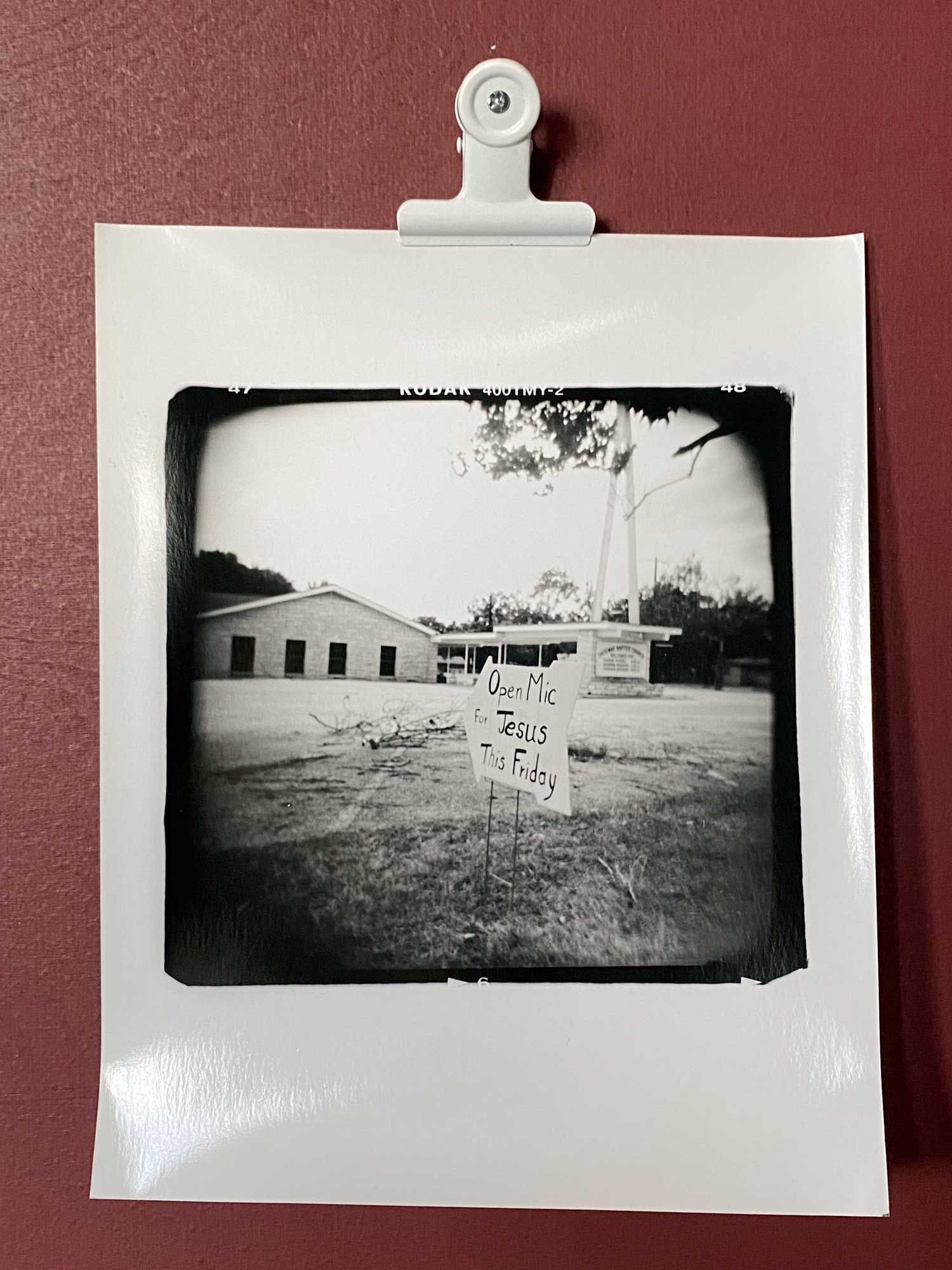 SALE! Open Mic for Jesus - darkroom print, matted print