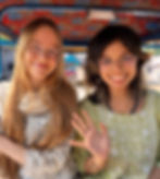 Living Wisdom High School students on a ricksaw in India part of their servcie adventure t