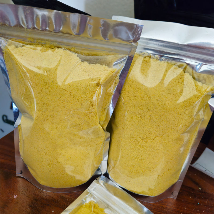 Whole organic cooked eggs freeze dried powder in bags